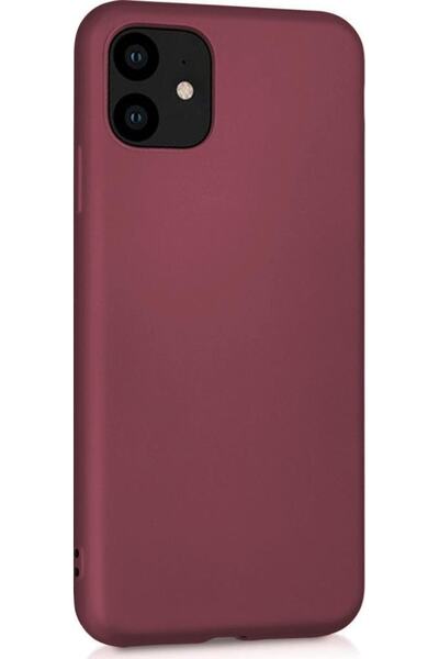 Case 4U Apple Iphone 11 Kılıf Klasik Mat Renkli Yumuşak Premier Silikon Koyu Mor