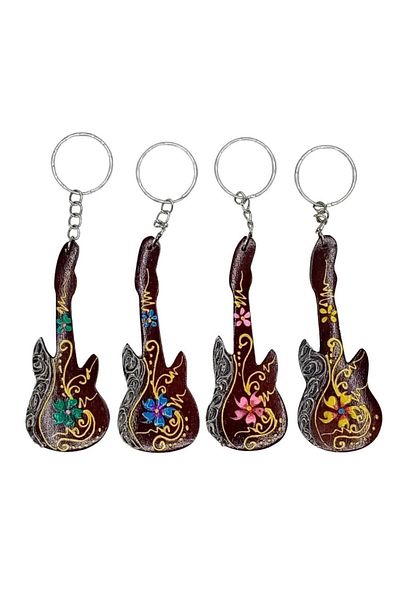 Dünyadan Hediyeler Coconut Guitar Keychain Gift Pack of Four