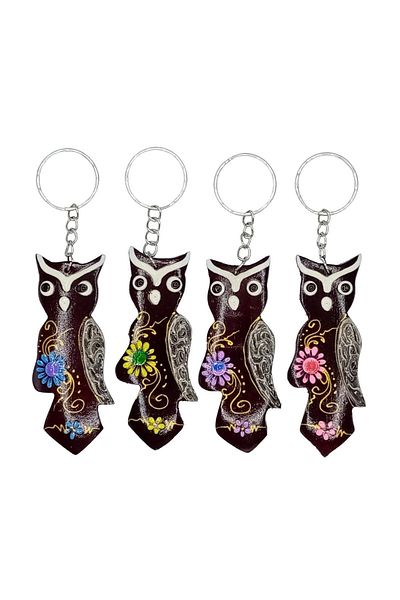 Dünyadan Hediyeler Coconut Owl Keychain Quadruple Gift Pack