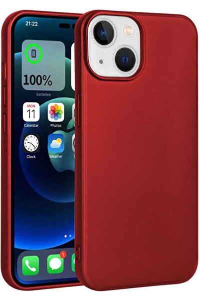 Case 4U Iphone 14 Plus Kılıf Klasik Mat Renkli Yumuşak Premier Silikon Kırmızı