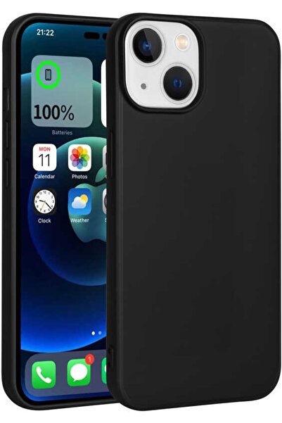 Case 4U Iphone 14 Plus Kılıf Klasik Mat Renkli Yumuşak Premier Silikon Siyah