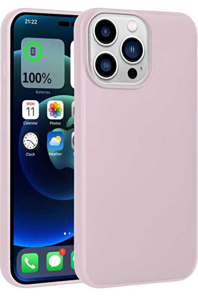Case 4U Iphone 14 Pro Max Kılıf Klasik Mat Renkli Yumuşak Premier Silikon Ros...