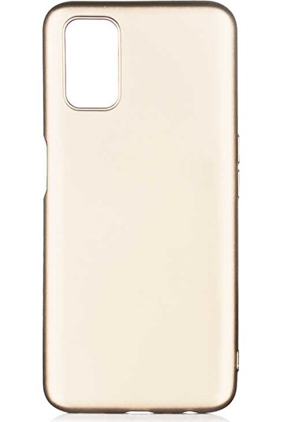 Case 4U Oppo A52 Kılıf Klasik Mat Renkli Yumuşak Premier Silikon Gold