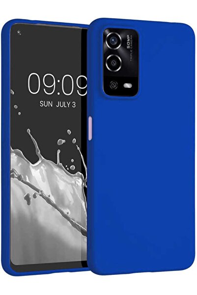 Case 4U Oppo A55 4g Kılıf Klasik Mat Renkli Yumuşak Premier Silikon Saks Mavi