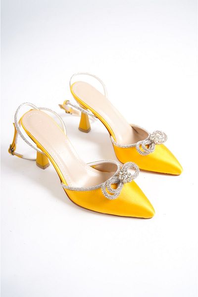 Yellow evening shoes store