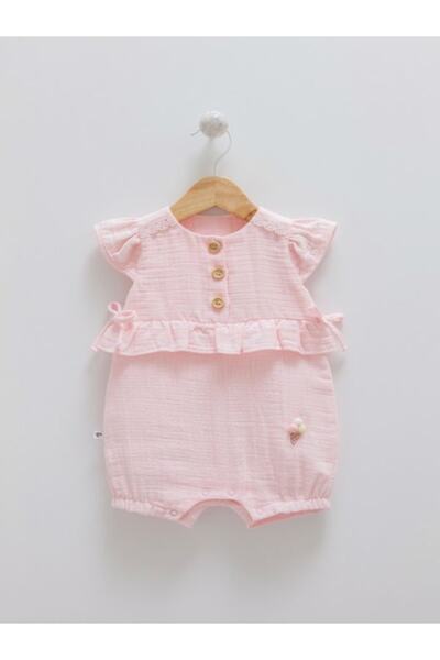 Caramell Müslin Kız Bebek Tulum
