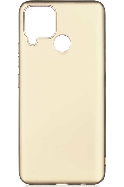 Case 4U Realme C15 Kılıf Klasik Mat Renkli Yumuşak Premier Silikon Gold