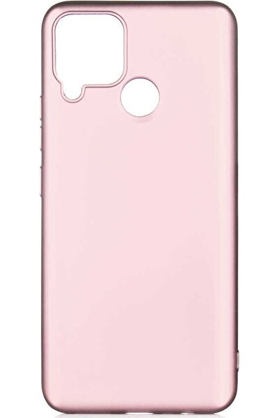 Case 4U Realme C15 Kılıf Klasik Mat Renkli Yumuşak Premier Silikon Rose Gold