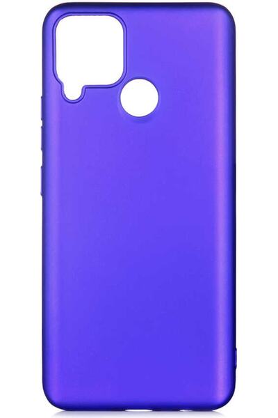 Case 4U Realme C25 Kılıf Klasik Mat Renkli Yumuşak Premier Silikon Saks Mavi