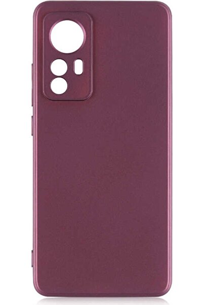 Case 4U Xiaomi Mi 12 Kılıf Klasik Mat Renkli Yumuşak Premier Silikon Mürdüm