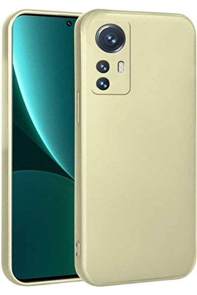 Case 4U Xiaomi Mi 12 Lite Kılıf Klasik Mat Renkli Yumuşak Premier Silikon Altın