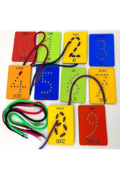 MartinaCole Ahşap Rakamları Öğreniyorum El Kası Beceri Geliştirme Ip Geçirme ...