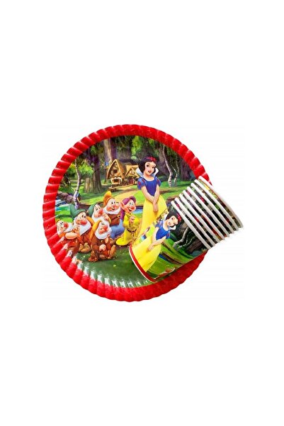 Happyland Pamuk Prenses Ve Yedi Cüceler Temalı Baskılı Karton Tabak Bardak 8'li