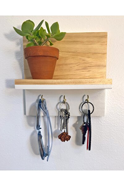 Efem Dekor Antre Saksılık Ahşap Anahtarlık Dekoratif Şeklinde Anahtarlık Raf ...