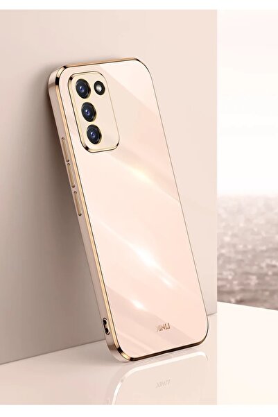 Rivor Samsung Galaxy A14 Uyumlu Kılıf Parlak Kenarlı Altın Işlemeli Kamera Korumalı Kılıf