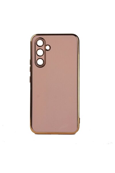 Rivor Samsung Galaxy A54 Uyumlu Kılıf Parlak Kenarlı Altın Işlemeli Kamera Korumalı Kılıf