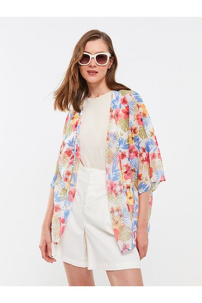 LC Waikiki Patterned Shawl Collar Women's Kimono