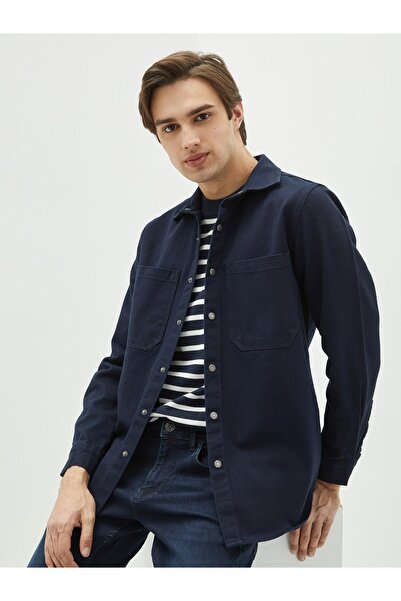 LC Waikiki Cămașă Jean pentru bărbați - Potrivire obișnuită, mânecă lungă