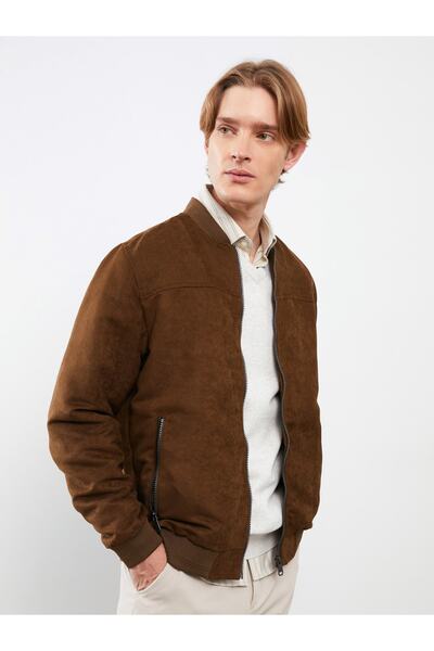 LC Waikiki Ανδρικό δερμάτινο παλτό Standard Fit College Collar