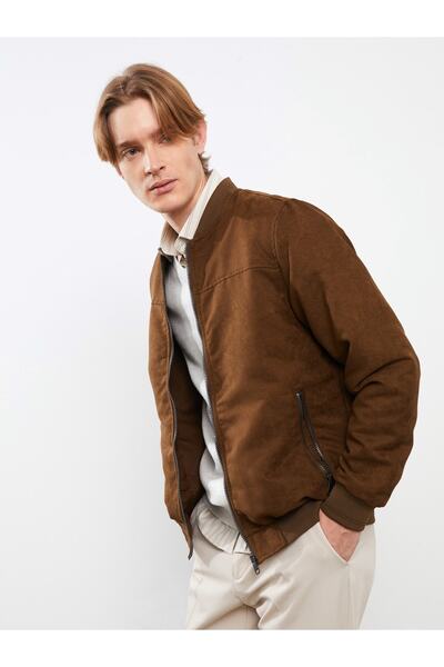 LC Waikiki Ανδρικό δερμάτινο παλτό Standard Fit College Collar