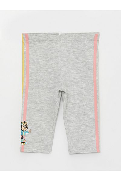 LC Waikiki Nostalgic Monkey Printed Baby Girl Tights with Elastic Waist
