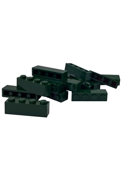 LEGO Original Accessory Custom Moc Creator Brick 1 X 4 Brick Dark Green 4 Pieces to Ship