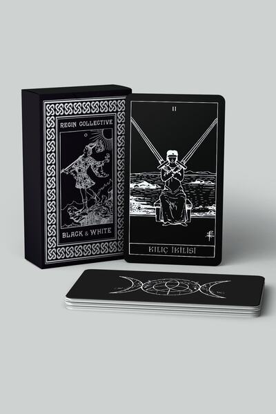 Genel Markalar Black White Tarot Kartları Ve Başlangıç Tarot Kitabı