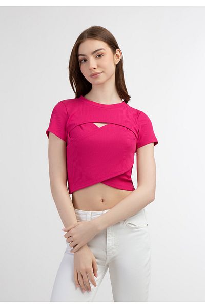 myMo Blond Strick Kurzarm Top