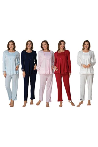 Effortt Set de pijamale de maternitate ecru pentru femei