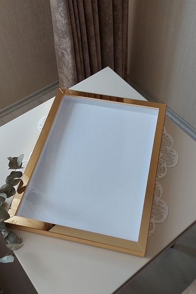 Verda Çerçeve 32x42 Cm 5 Cm Adâncime Ramă de memorie cu trandafiri acoperită cu aur! Pentru buchete de mireasa