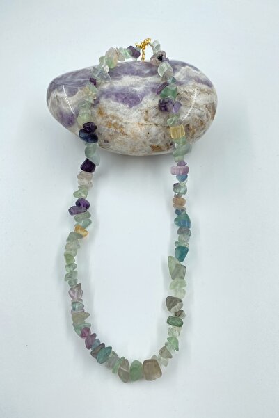 Cocopelli Concept قلادة حجر الفلوريت الطبيعي المكسور