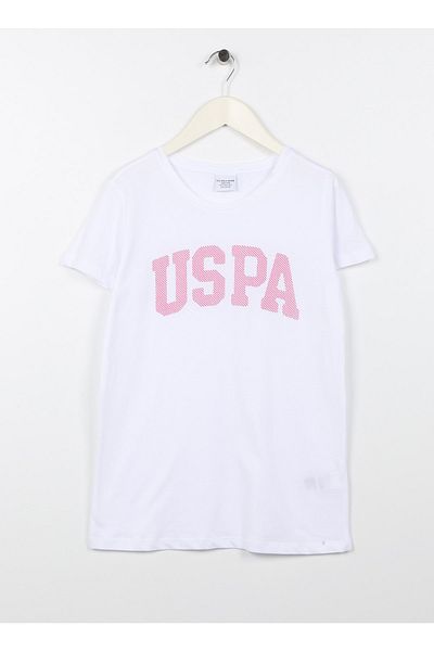 U.S. Polo Assn. Tricou pentru fetiță cu imprimeu alb - Kean-ıy23