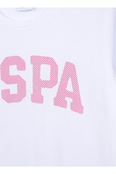 U.S. Polo Assn. Baskılı Beyaz Kız Çocuk T-shirt Kean-ıy23