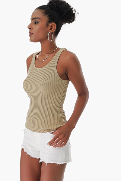 CHUBA Γυναικείο γιακά πισίνας με ραβδώσεις λεπτό βαμβακερό πλεκτό εσώρουχο καφέ 23s1015