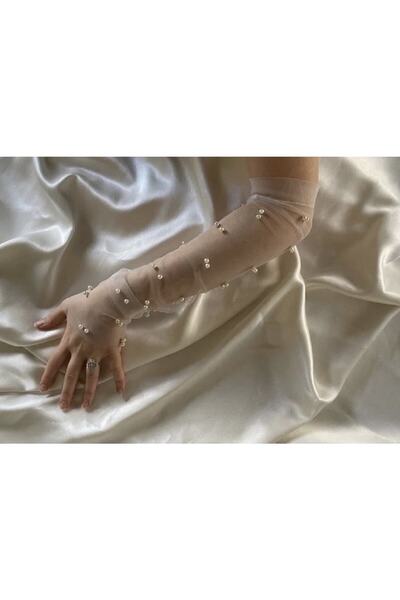 JetDukkan Κομψά σχεδιαστικά γάντια από τούλι με πέρλες