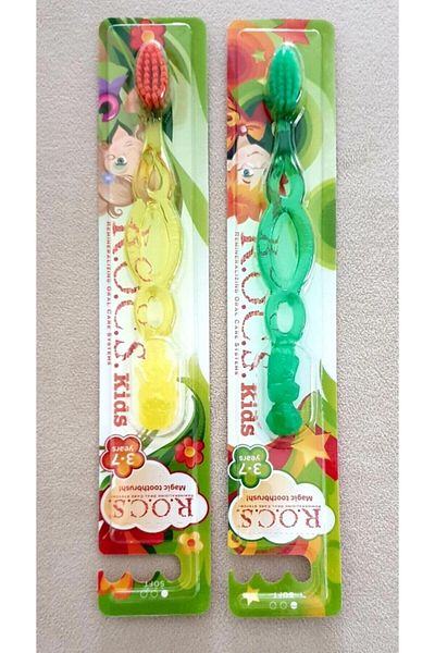 R.O.C.S. R.O.C.S Kids 3-7 Years Old Toothbrush - 2 Pieces Yellow and Green