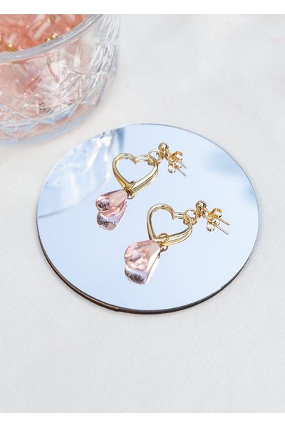 CHARMLUCKY Murano Pomegranate Grain Heart Earrings
