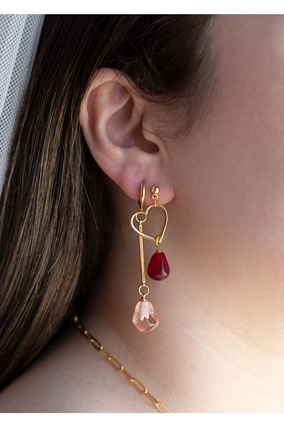 CHARMLUCKY Murano Pomegranate Grain Set of 3 Earrings