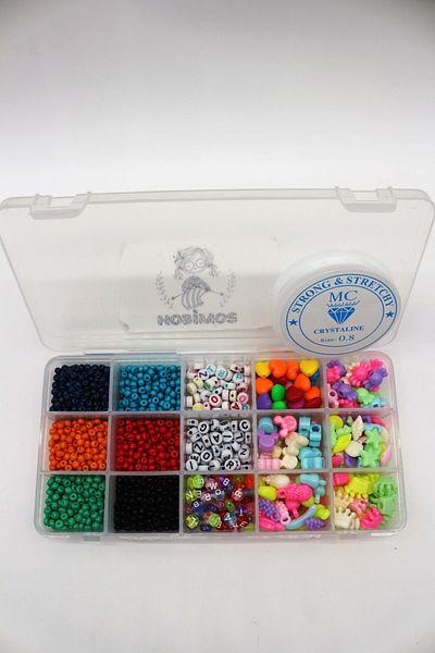 Hobimos Sand Beads, Figure Beads And Letter Beads Set, Hobby Jewelry Making Set