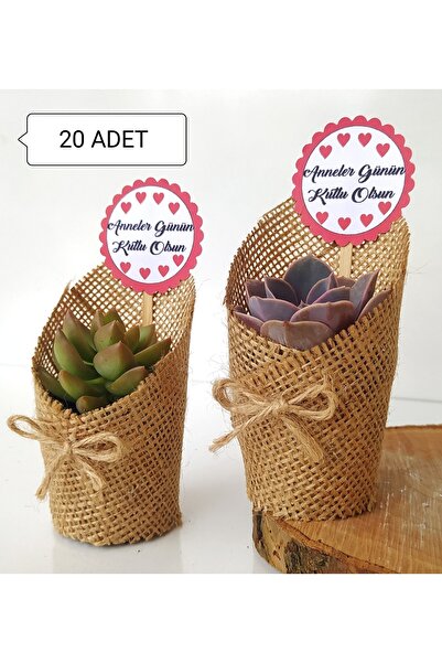 ORGANİZASYON HEDİYEM 20 Adet Anneler Günü Konseptli Kurumsal Hediyelik Jüt Ku...
