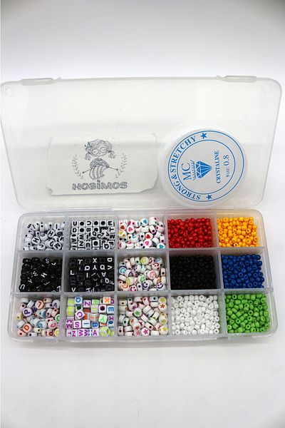 Hobimos Sand Bead And Letter Bead Set, Hobby Jewelry Making Set