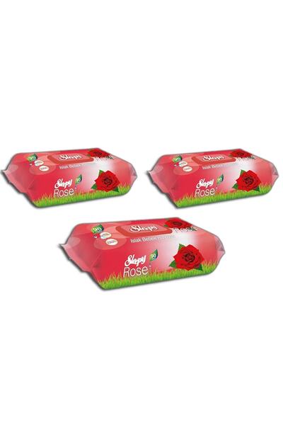 Sleepy 90 ورقة من المناشف المبللة برائحة الورد × 3 عبوات