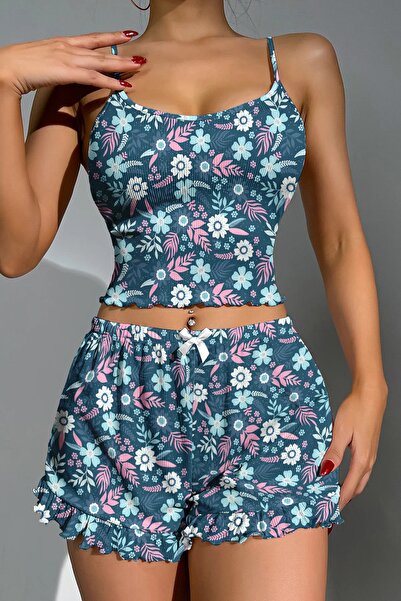 PEMBİŞ HOMEWEAR Set pantaloni scurți Bonjour Flower 2