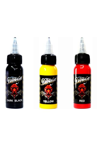 DARKNESS Kalıcı Dövme Boyası 3 Renk Dövme Boyası 30 ml