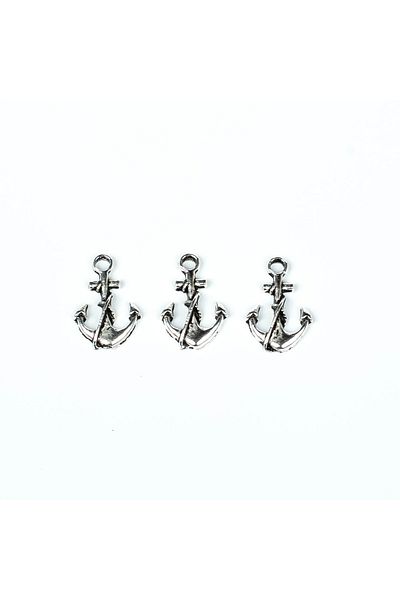 yfhobi 6 Pieces - 17 Mm Anchor Patterned Metal Tip, Jewelry Material, Painted Silver Plated