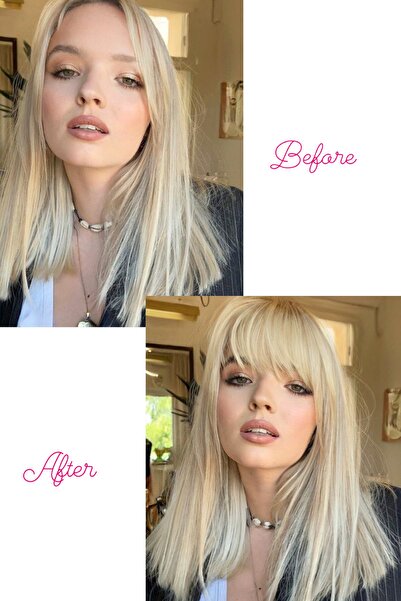 TAKIŞTIR Parlak Sarı Uzun Kenarlı Takma Kahkül