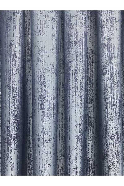 Taç Background Curtain Blue Backdrop (thin Line Detail) Luxury Jacquard Tight Pleat Background