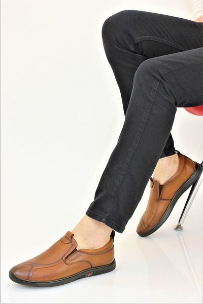MARCOMEN Men's Genuine Leather Laceless Casual Shoes