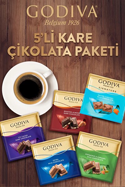 Godiva 5'li Kare Çikolata Paketi