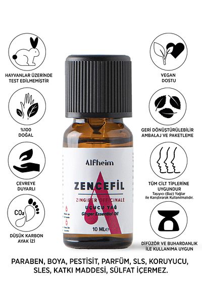 Alfheim Ginger Essential Oil - Aromatherapy, Fragrance, 10 Ml